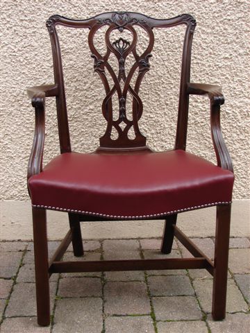 Chippendale period chair after upholstery
