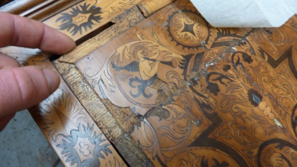 Dutch marquetry longcase door
